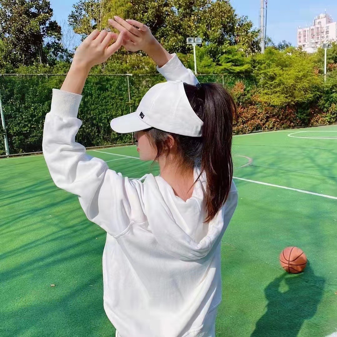 Genuine Korean ins high ponytail baseball cap Women's sunshade sunscreen cap empty top cap sports cap DYJ