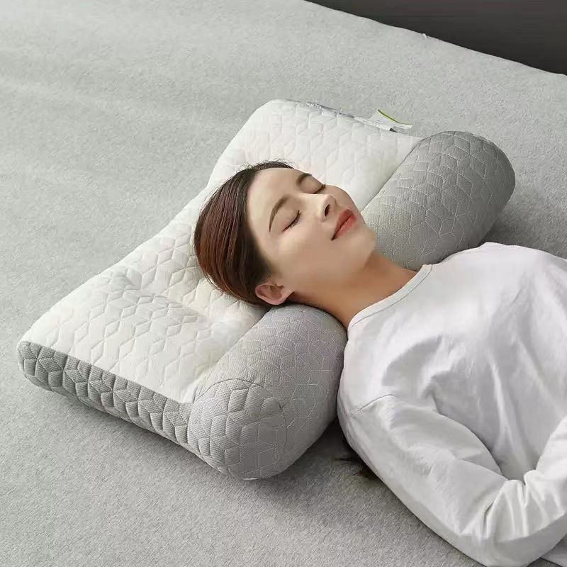 Latex traction cervical vertebra pillow core men's home non-collapse single sleep pillow massage neck relaxing special pillow delivery