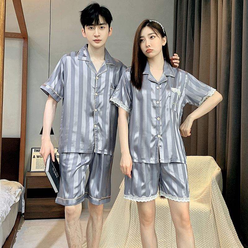 Couples Summer Ice Silk Pajamas - New 2024_voghion.com