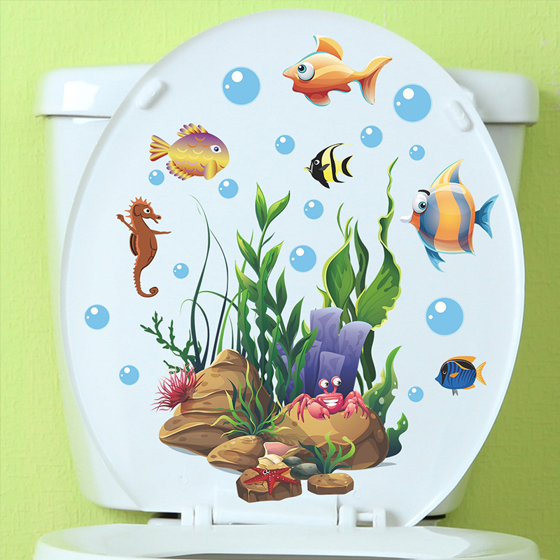 メーカーの外国貿易アニメ海洋生物トイレの家庭装飾壁にシールを貼って、卸売りの国境を越えた|undefined