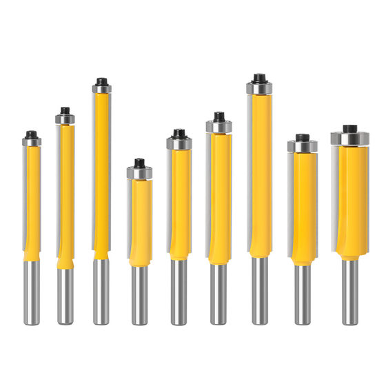 8-handle lengthened trimming knife with bearing straight knife trimming knife woodworking milling woodworking milling cutter imitation slotting knife