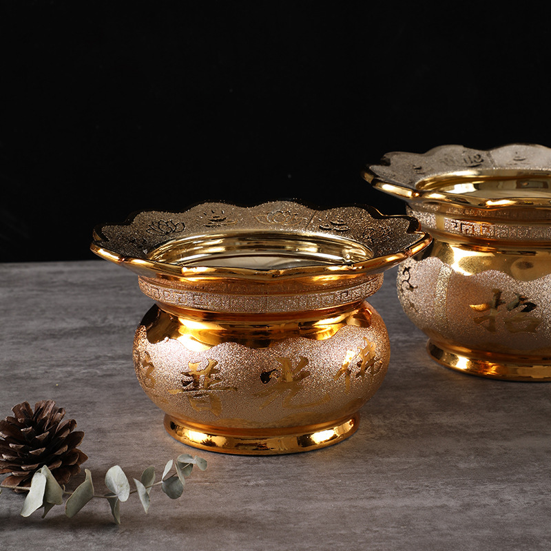 Sha Jin Furnace Enclosure Incense Furnace Incense Furnace Ceramics Household Buddha Serving Indoor Buddha Supplies Incense Furnace Bowl Incense Furnace Enclosure
