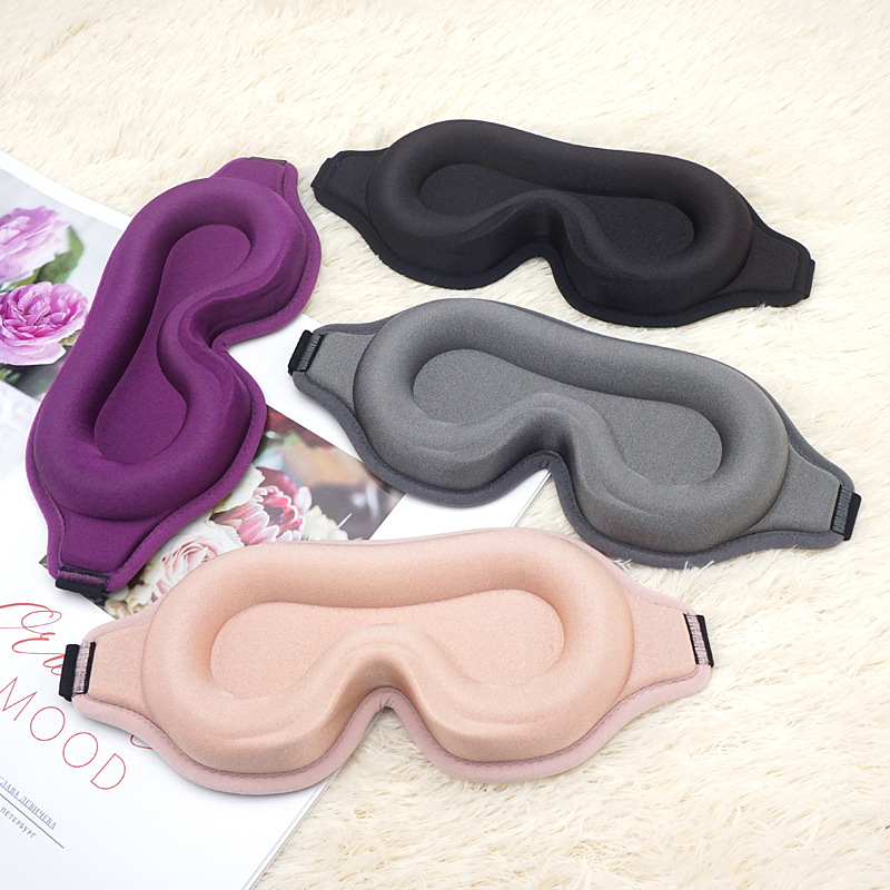 Factory wholesale 3d eye mask travel breathable sleep shading eye mask elastic band adjustable printed logo cross-border
