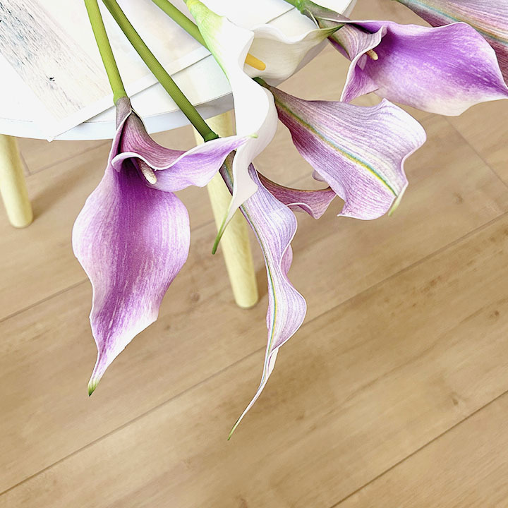 Light luxury artificial flower single Taro EVA niche retro double core Calla Lily photography props decorative floral art