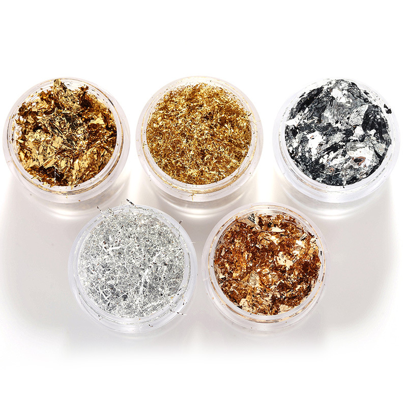 New Japanese Nail Art Gold Foil Paper Fragments Gold Foil Silk Silver Foil Tin Paper Phototherapy Nail Polish Glue DIY Patch Jewelry