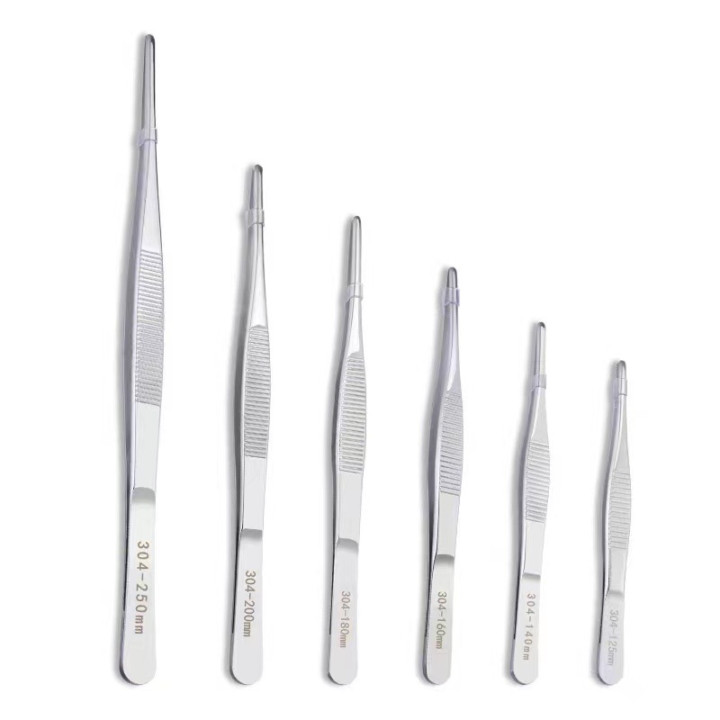 304 Stainless Steel Lengthened Thickened Tweezers 125mm-300mm Anti-Iodophor Garden Water Grass Landscape Elbow Clip