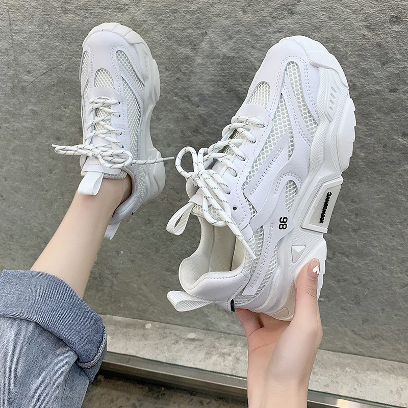 Torre Shoes Women's 2021 New Thick Bottom Increased Sneakers Women's Internet Trendy Candy Color ins Elegant Goddess Style