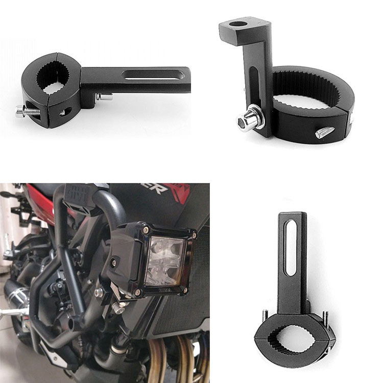 Cross-border motorcycle spotlight bracket fixture single hole aluminum alloy bumper damping LED pipe clamp extension bracket