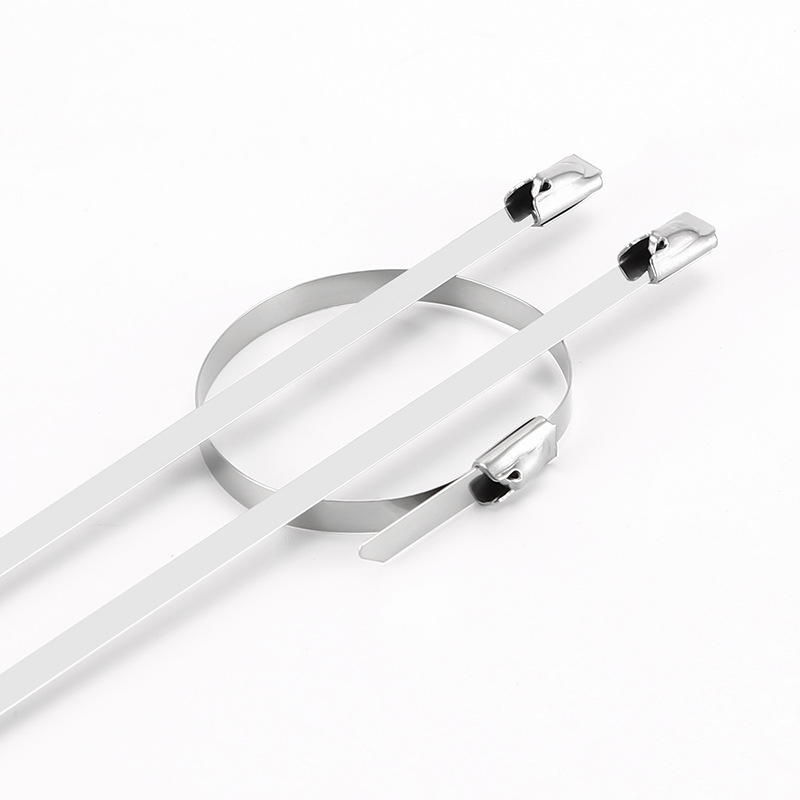 304 stainless steel cable tie steel ball self-locking 4.6mm 7.9mm high temperature resistant ship metal cable tie harness