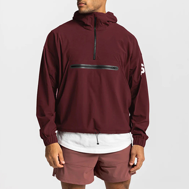 Spring and Autumn men's sweater American fashion brand plus size solid color pullover hooded jacket men's casual all-matching sports top