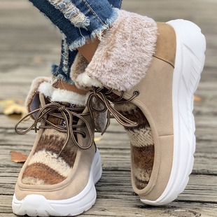Foreign trade popular 2023 Winter New thick-soled snow boots for women fleece-lined thickened plus size cross-border cotton-padded shoes wholesale
