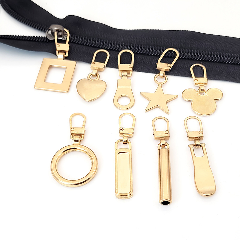 Metal zipper pull tab small hole detachable replacement bag shoes clothes zipper pull accessories repair artifact