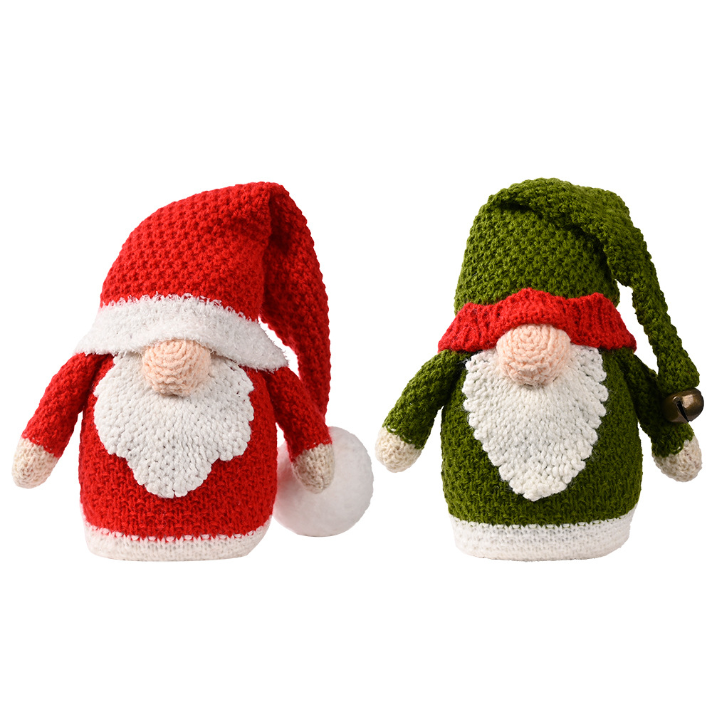 Christmas Decorations Knitted Rudolph Ornaments Christmas Gnome Doll Christmas gnomes_voghion.com