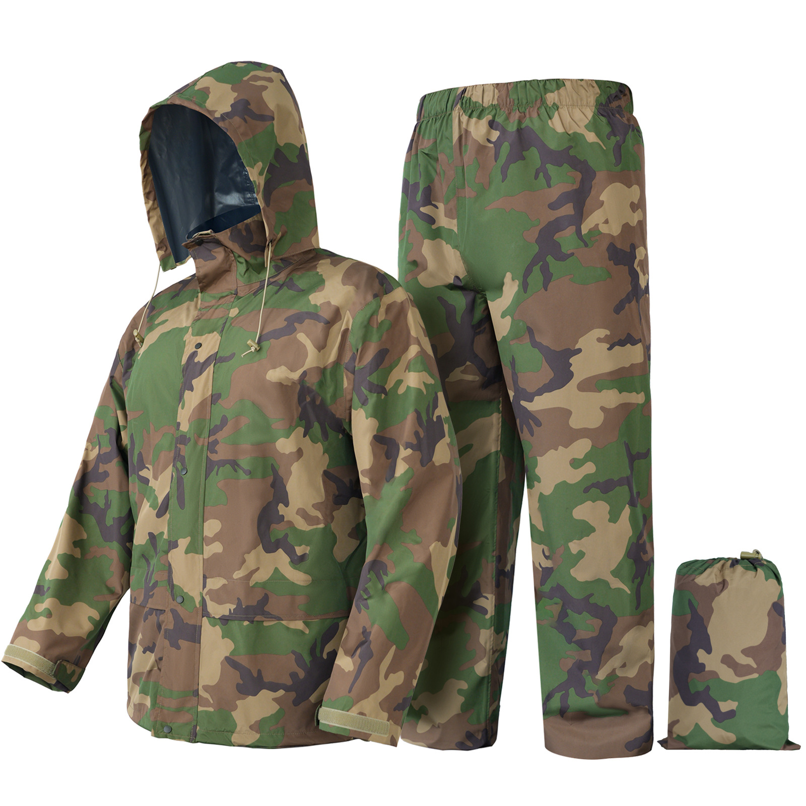 Raincoat suit wholesale hunting rainstorm outdoor riding fishing reflective split light raincoat rain pants split