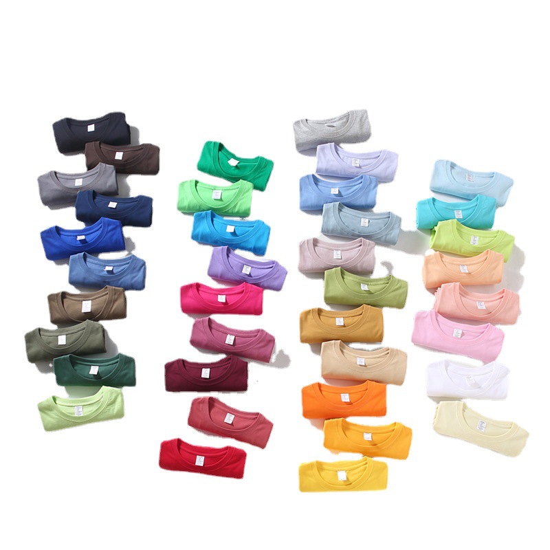 Live broadcast supply 200g cotton short-sleeved men's and women's T-shirt custom solid color loose printed logo cultural shirt class clothes T-shirt