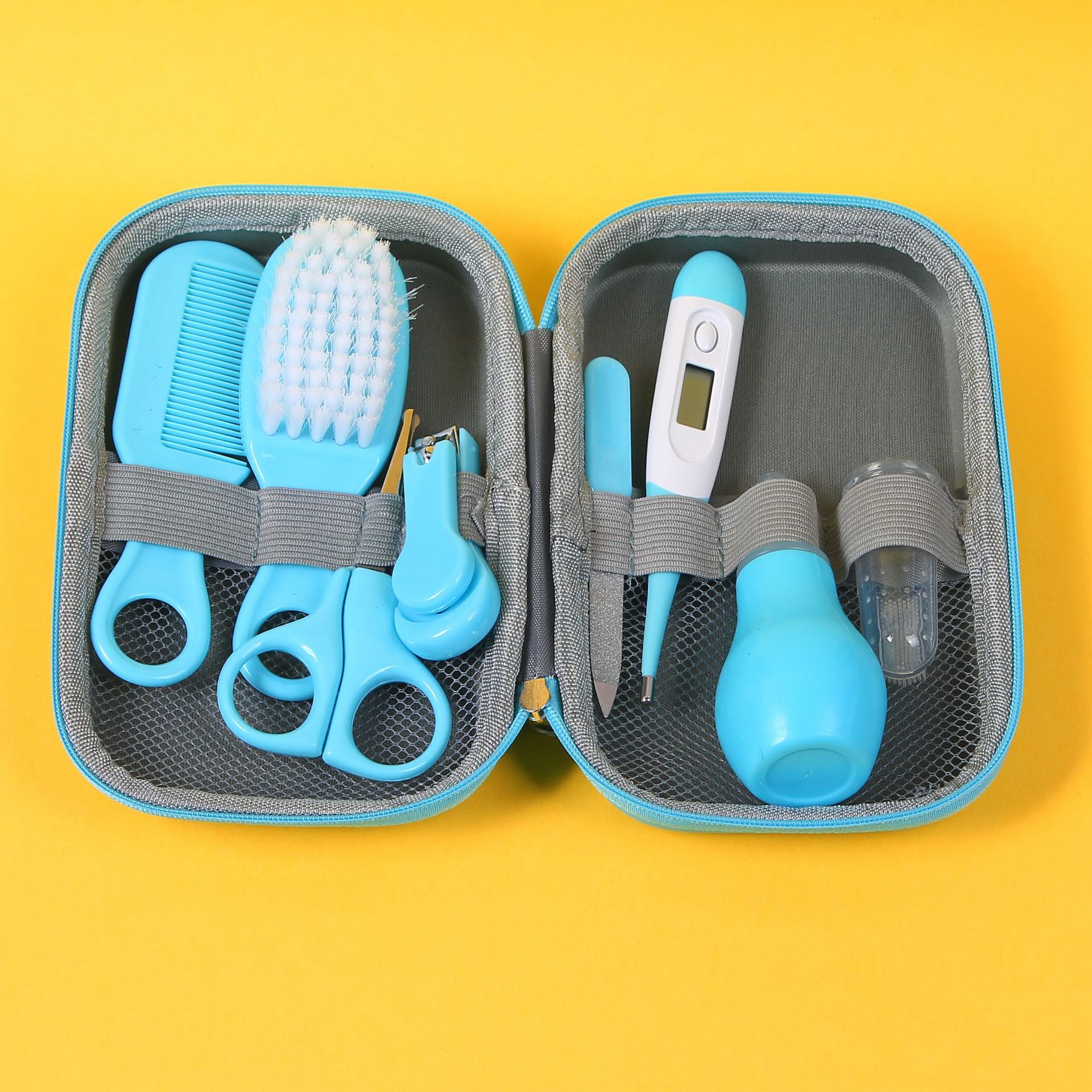 Cross-border baby care eight pieces of suit nail clippers feeding spoon comb nasal aspirator can be equipped with suit
