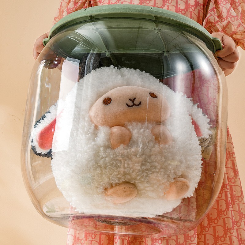 メーカー卸売りプラスチック透明円形収納腰掛け積み木ぬいぐるみ収納ケース靴を履き替えて収納する|undefined