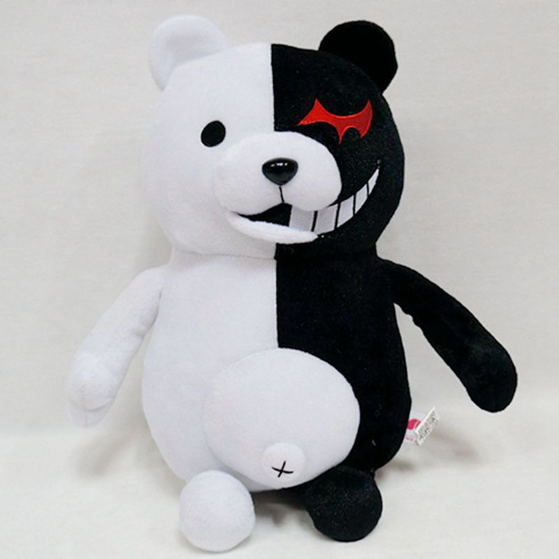 25cm projectile on broken black and white bear pink bear pillow plush doll despair Academy creative cartoon toy