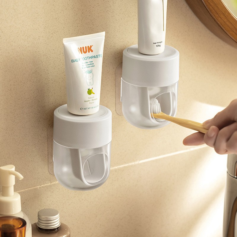 Children's Toothpaste Squeezer Plastic Automatic Wall-mounted Household Non-punching Storage Rack Lazy Bathroom Artifact