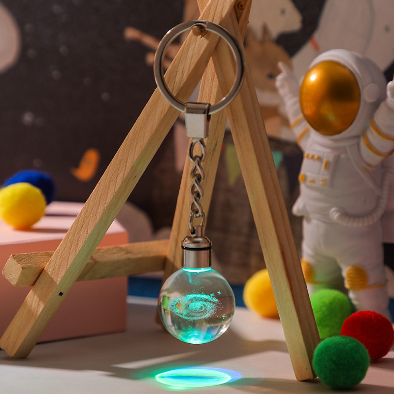 Transparent Luminous Crystal Inner Carving Keychain Activities Small Gift Creative Personality Backpack Keychain Hanging Gifts
