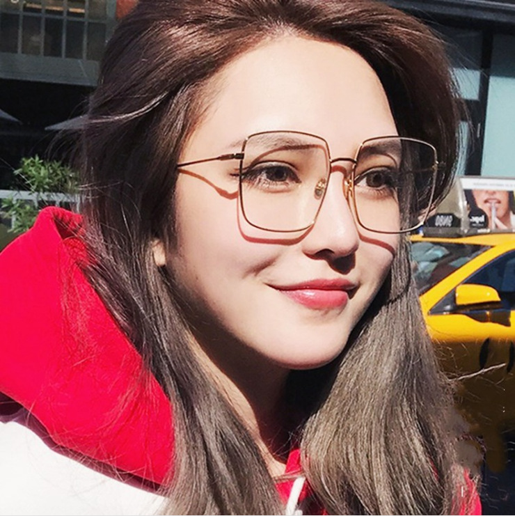 Zhou Yangqing Same Style Glasses Women's Internet-famous Star Style Square Flat Glasses Frame Men's Eyes Korean Style Fashionable Vintage