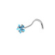 S bar five-pointed star Lake Blue zirconium nose nail