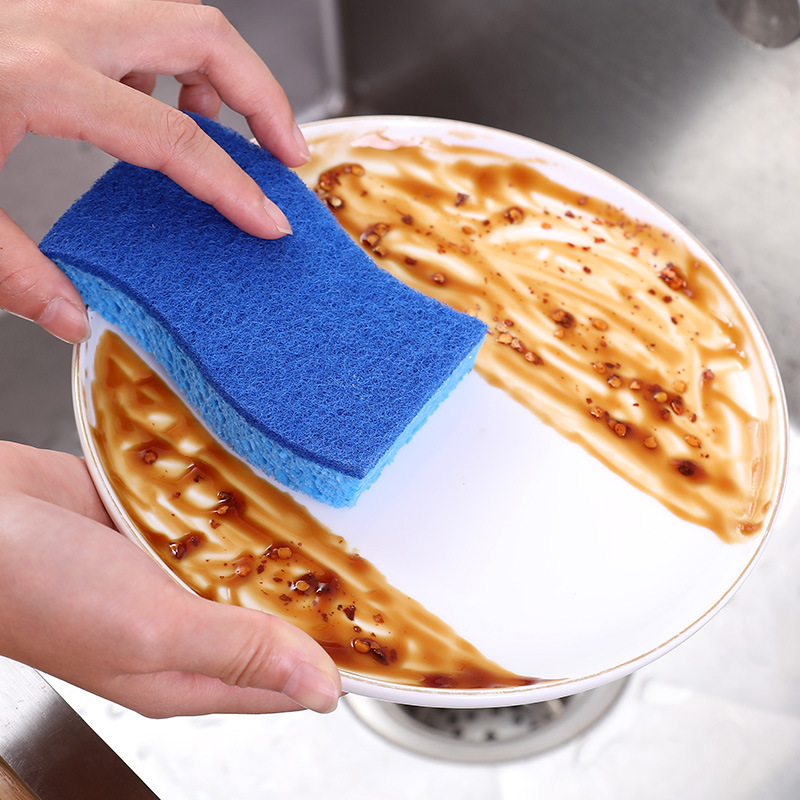 Natural wood pulp cotton scouring pad dishwashing sponge absorbent magic scrub cleaning decontamination kitchen dishwashing sponge