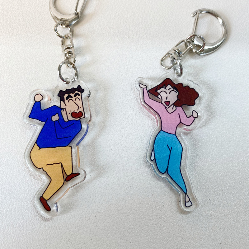 Crayon Small New Keychain Pendant for Family Acrylic High-value Couple's Student Gift Cartoon Hanging Ornaments