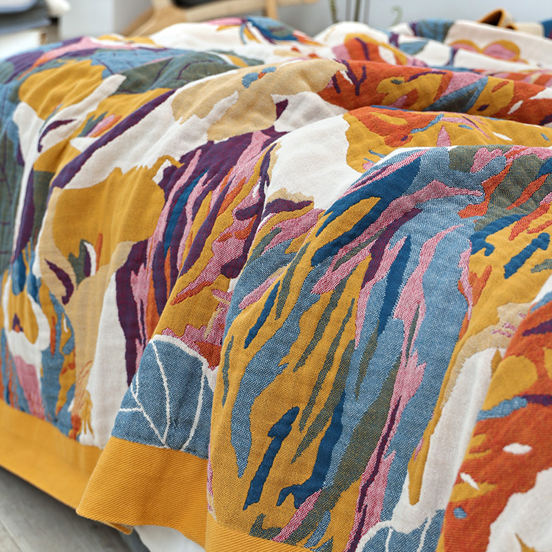 Cotton Multi-layer Gauze Towel Quilt Cotton Towel Blanket Single Double Air Conditioning Summer Cool Blanket Thin Quilt Bed Sheet