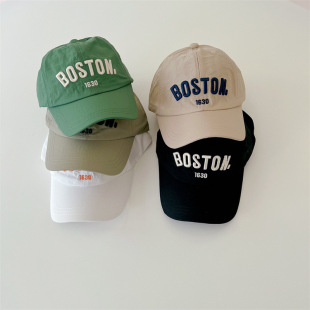 M1273 Korean simple embroidery letter children's sunscreen hat sun hat baseball hat 23 years Spring New
