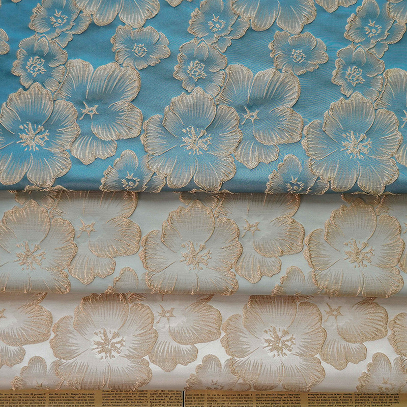 Elegant three-dimensional concave-convex gilding flower dress fabric retro spring and autumn coat women's luggage clothing fabric