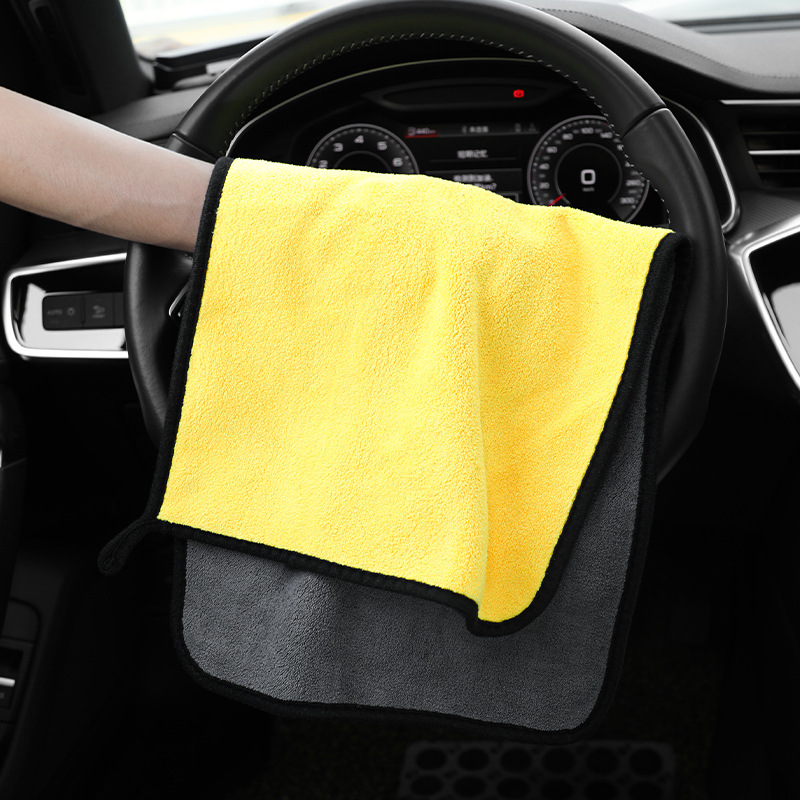 Car Wash Towel Microfiber Coral Fleece Double-sided Color Car Wash Towel Thickened Absorbent Car Cleaning Car Wash Cloth