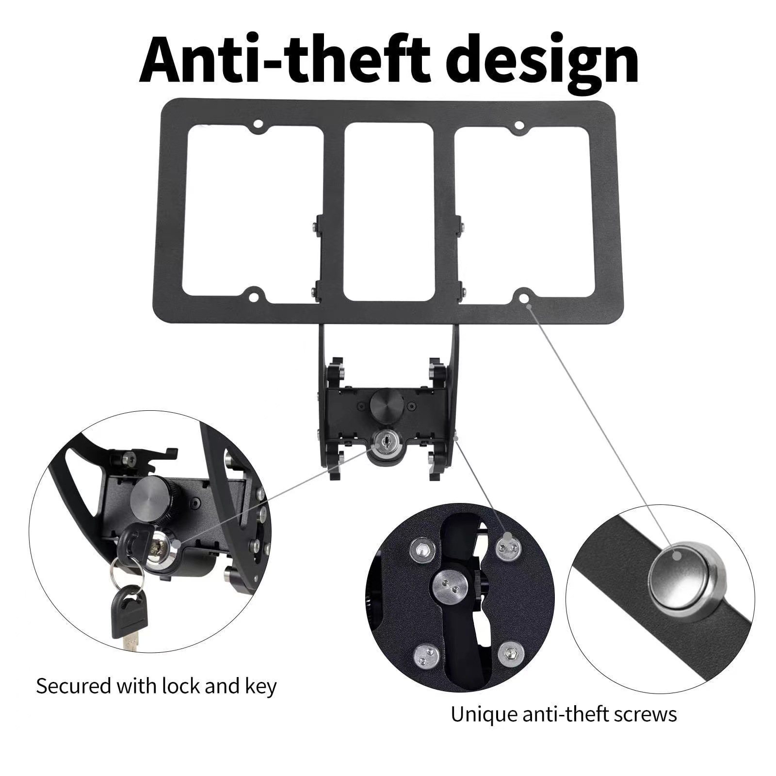 Suitable for Tesla model3/Y US gauge anti-theft lock license plate bracket Huanxin version model3 license plate bracket