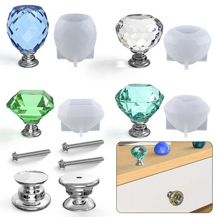 Yu Meiren diy crystal drop resin mold cut-out polygon drawer handle accessories silicone mold