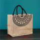 Horizontal plate large printed linen bag 34*30*16; primary colors