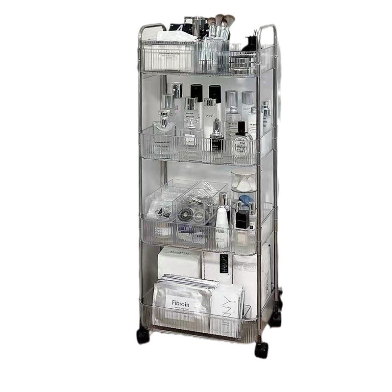 Acrylic trolley bathroom gap storage rack living room snack storage rack multi-layer mobile cosmetics storage rack