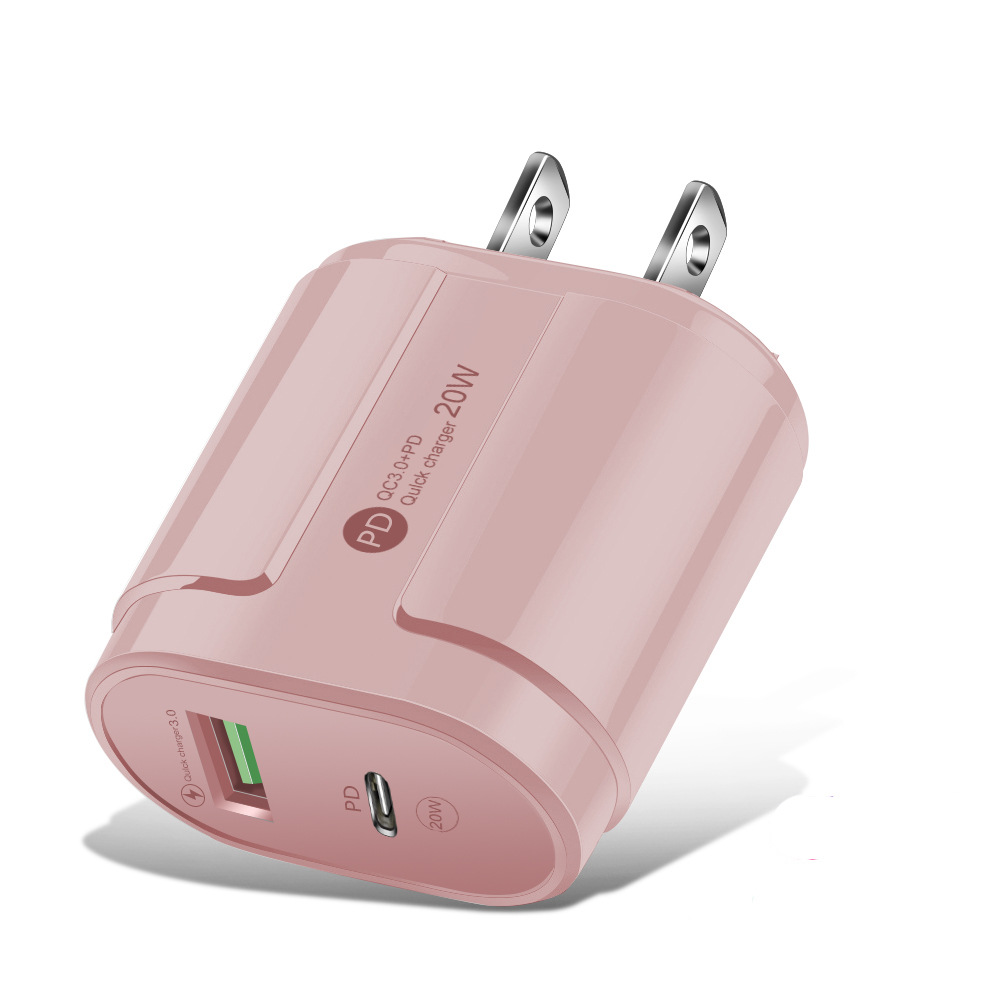 Cross-border A + C mobile phone charger power adapter USB + PD dual-port fast charging charger PD charging head