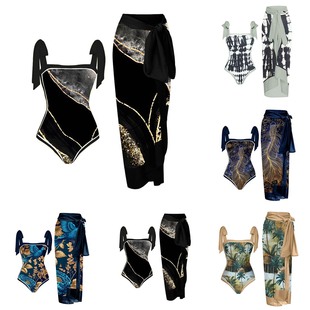 2023 Blue Sunseeker New Multicolor Printed Women's Split Swimsuit Personalized Fashion High Waist bikini bikini