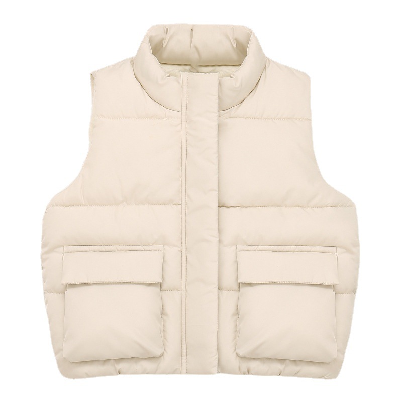 Autumn and Winter New Children's Vest Boys' Girls' Baby Thickened Warm Stylish Lamb Down Cotton Vest for Outer Wear