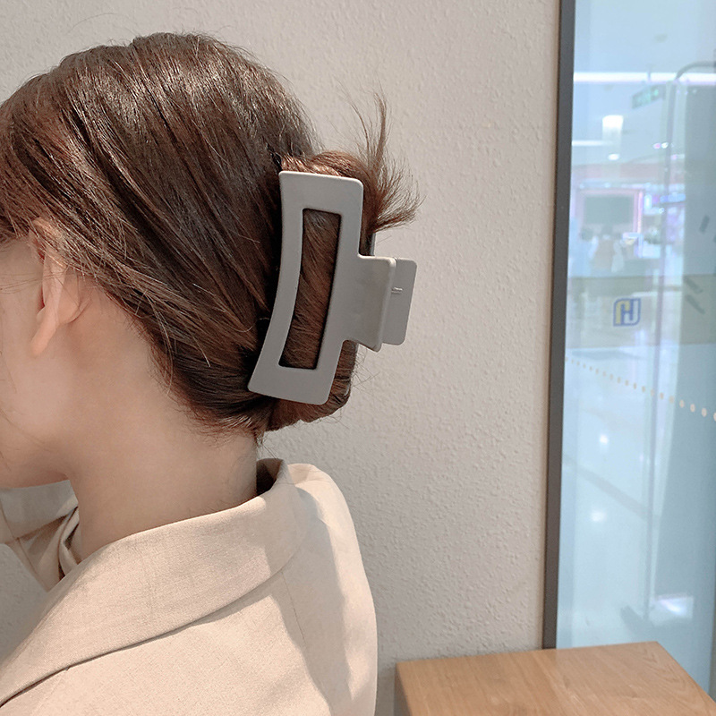 Korean ins Hair Grab Square Clip Headwear Hairclip Back Head Simple Elegant Large Grab Clip Bath Shark Clip