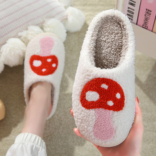 New comfortable home mushroom warm winter cotton slippers couple men and women thick soft soled shoes thickened Anti-slip cute