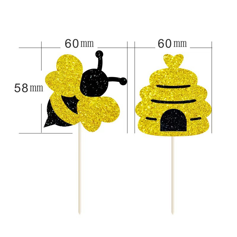 Baby Baby Baby Bee Cake Decoration Mother Party Baking Plug-in Cross Border Bee Theme Cake Card