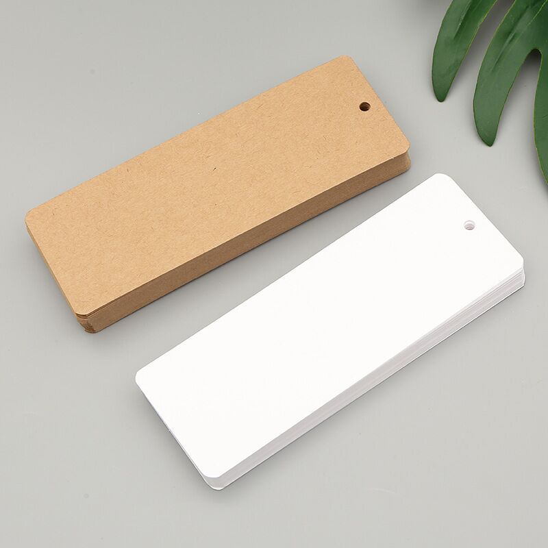 Creative bookmark blank hand-painted card blank rounded corner bookmark DIY kraft paper white card punch cardboard in stock