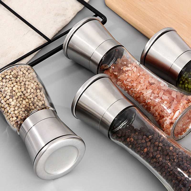 Manual glass black pepper grinder creative kitchen supplies pepper grinder black pepper seasoning seasoning bottle