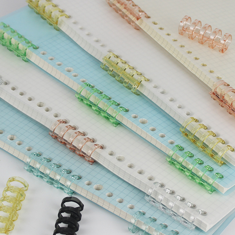 Five-hole loose-leaf ring book ring removable loose-leaf clip plastic rubber ring loose-leaf buckle quiet book perforated binding clip