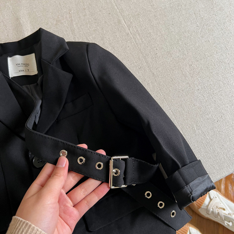  Spring New Boys Black Suit Korean Style Trendy Handsome Formal Children's Small Suit One Piece Dropshipping