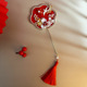 Flower-shaped cinnabar red
