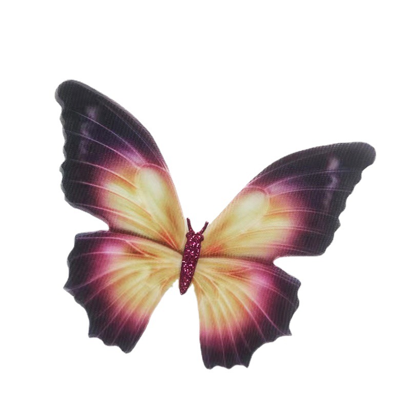 Source Factory 10cm Tulle Double Layer Large Butterfly Hairpin Hanfu Accessories Dead Leaf Plate Headwear Accessories Wedding Materials