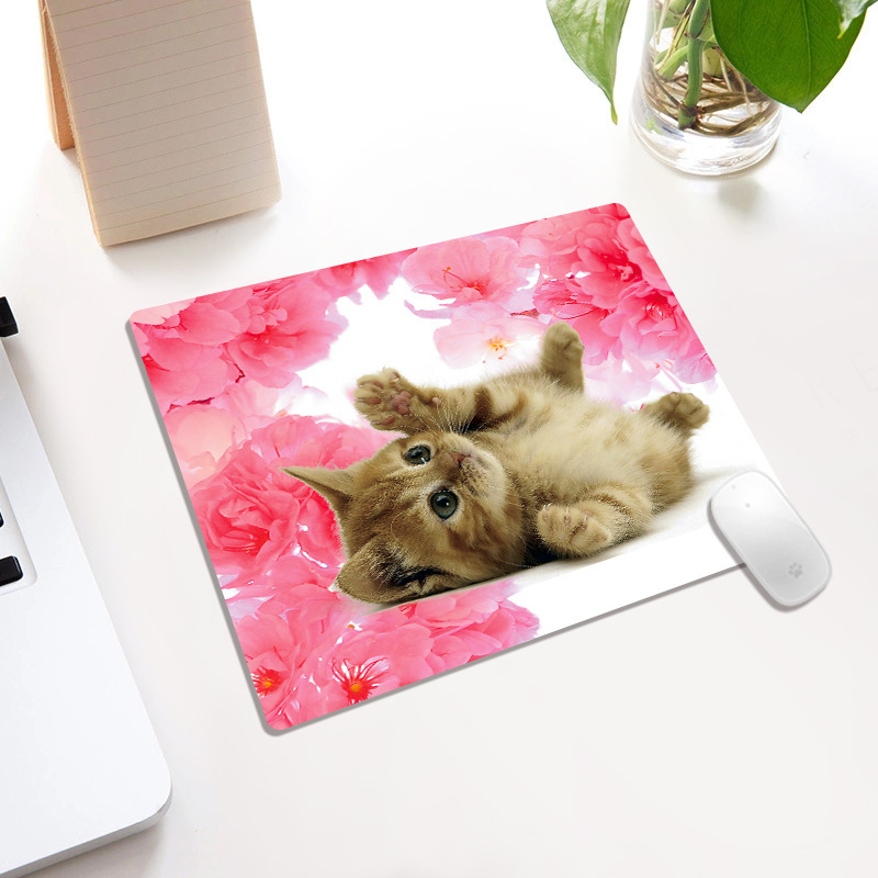 Cartoon cute pet cute kitten mouse pad mousepad small game Office square mouse pad non-slip mat
