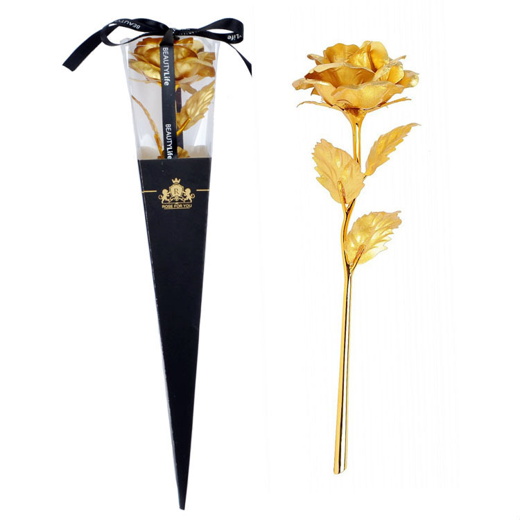 Factory Direct 24K torch gold foil flower festival celebration wedding decoration rose gold foil flower gift flower wholesale